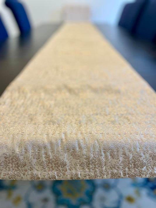 Winter Blooms Kantha Hand-Stitched Table Runners