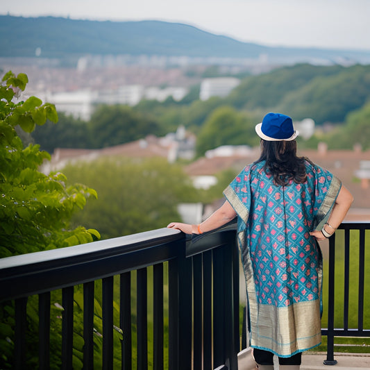Turquoise Silk Kimono