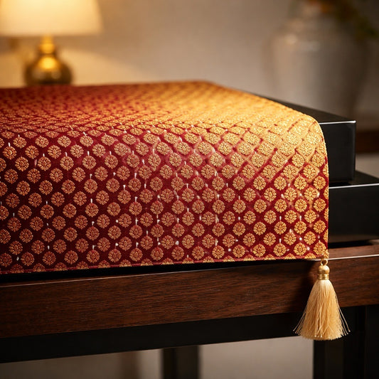 Golden Leaves Kantha Table Runners