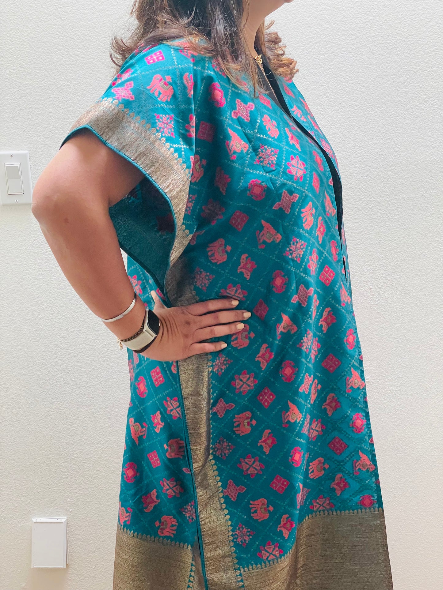 Turquoise Silk Kimono