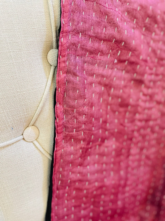 Mulberry Pink Tussar Silk Throw