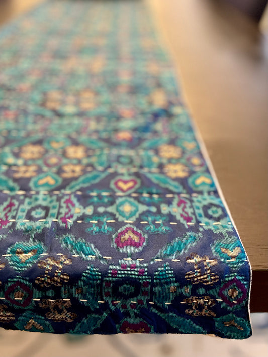 The Ikat Collection Kantha Hand-Stitched Table Runner
