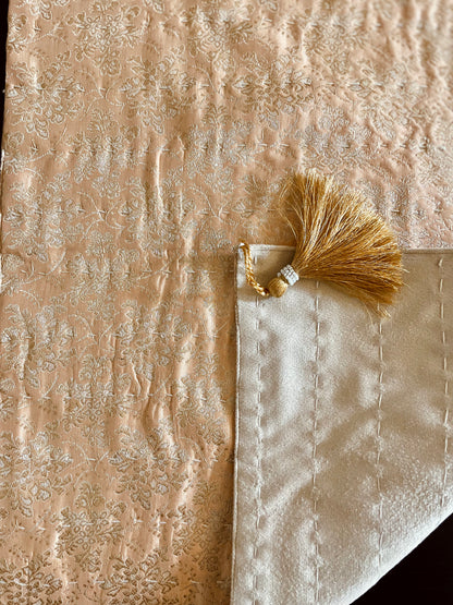 Winter Blooms Kantha Hand-Stitched Table Runners