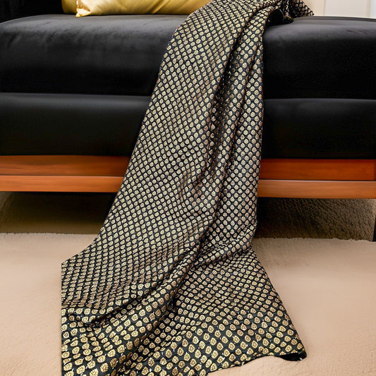 Golden Leaves Silk Saree Throws