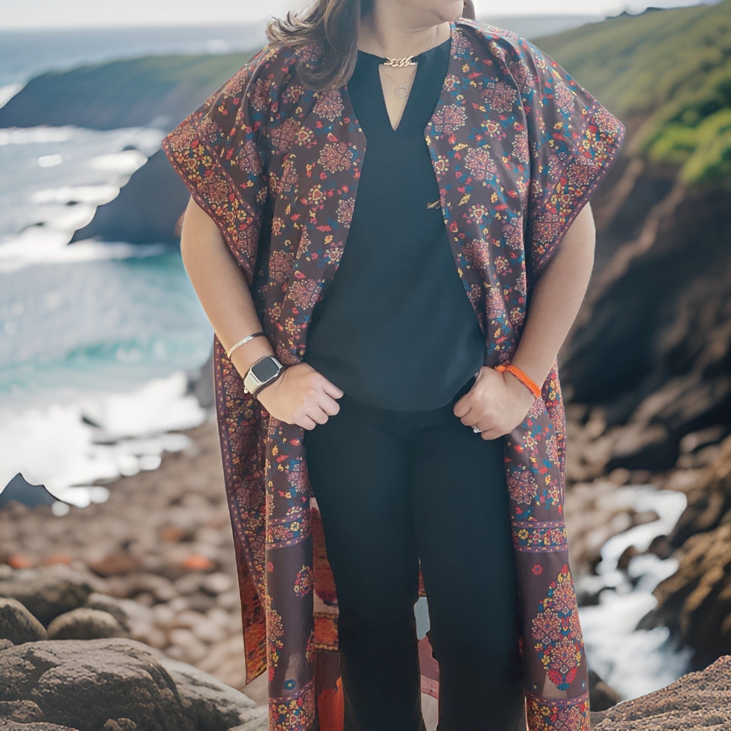 Coffee Silk Kimono