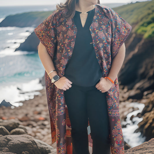 Coffee Silk Kimono