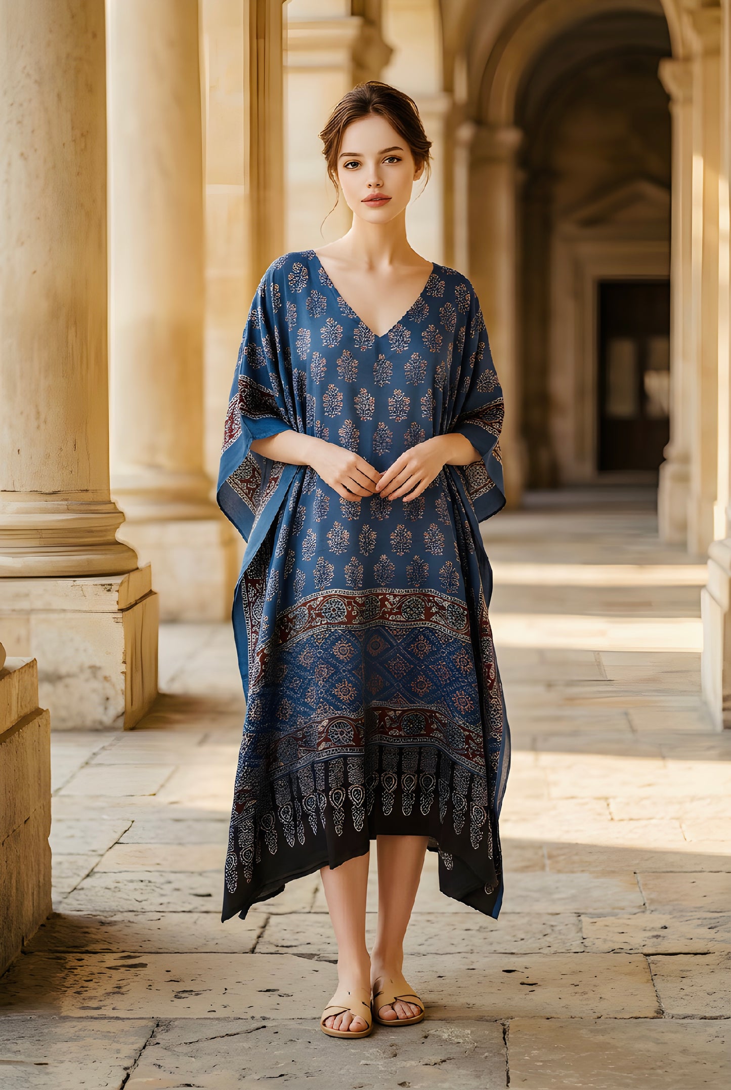 The Ajrakh Modal Silk Kaftan