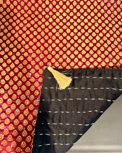 Golden Leaves Kantha Table Runners