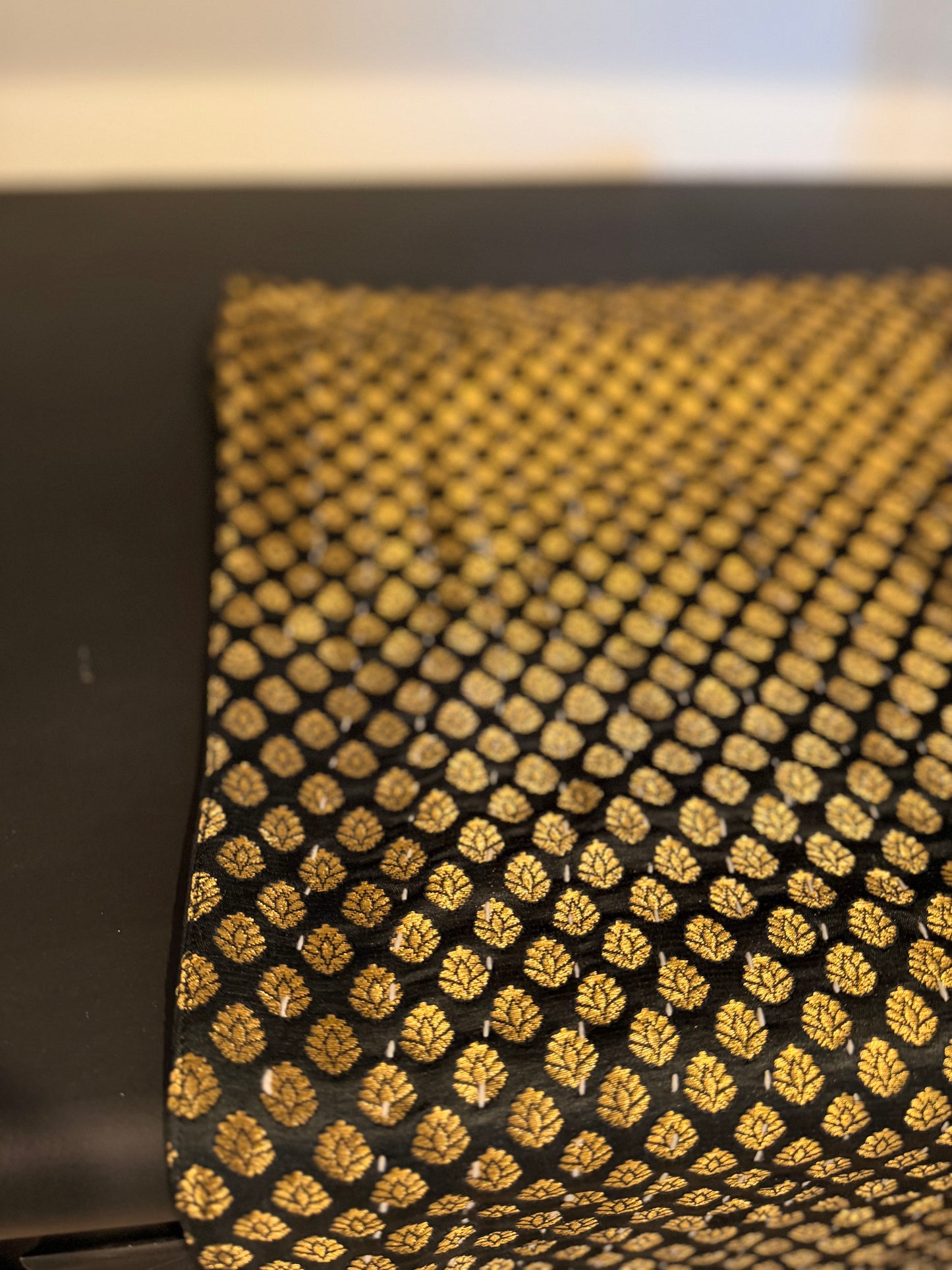 Golden Leaves Kantha Table Runners