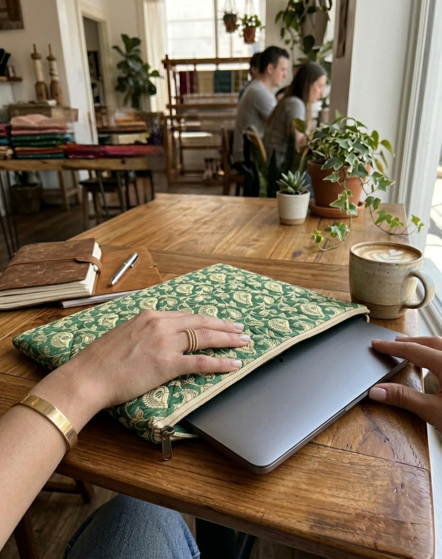 Quilted Silk Laptop Sleeves