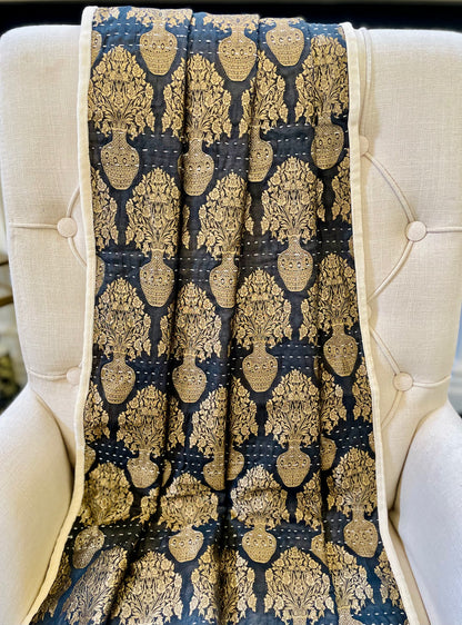 Bahaar Collection - Silk Kantha Throw