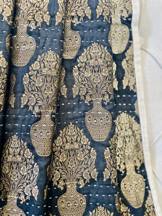 Bahaar Collection - Silk Kantha Throw l Artisan-Made Home Decor