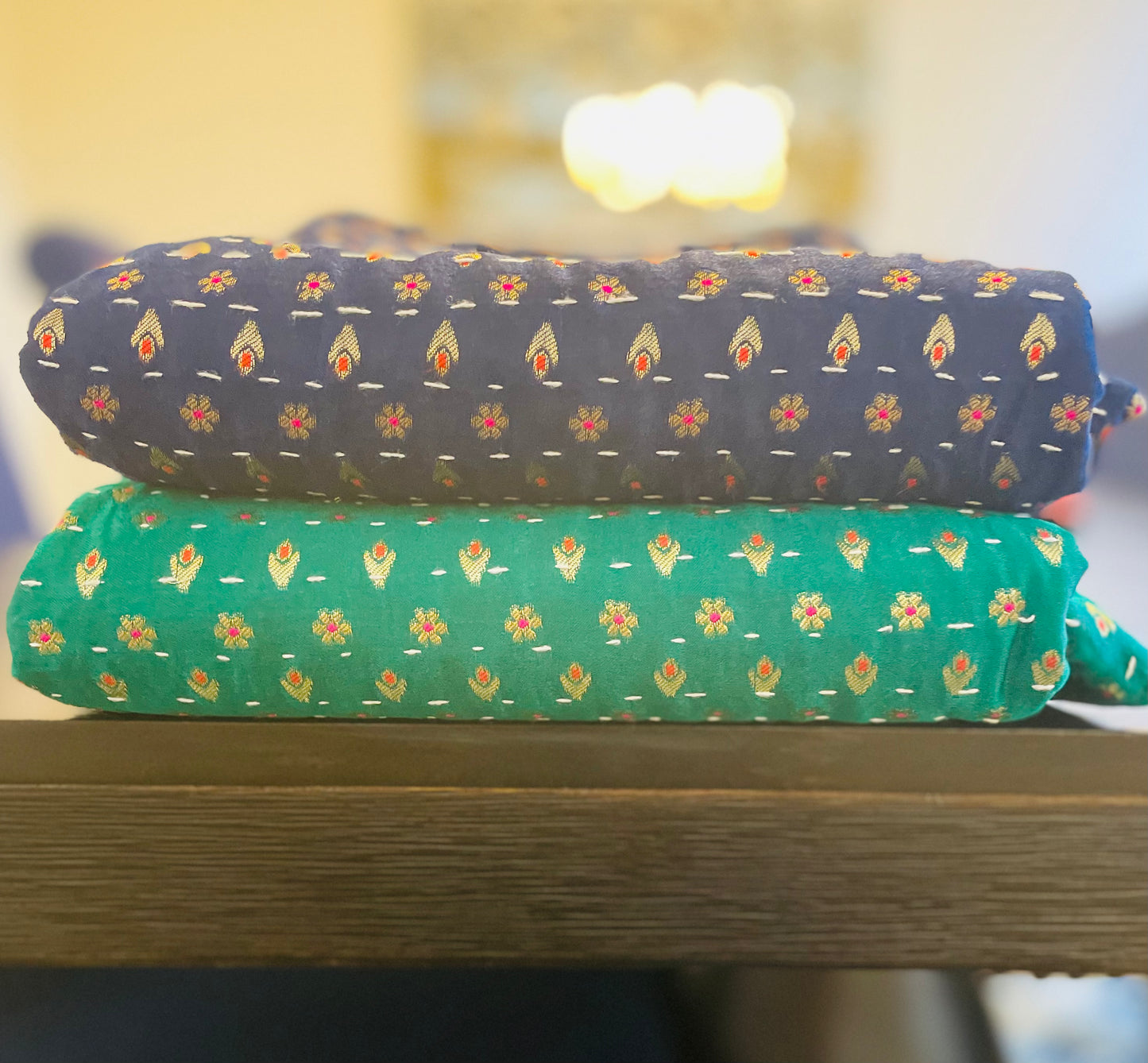 Flowers and Stars Silk Saree Throws