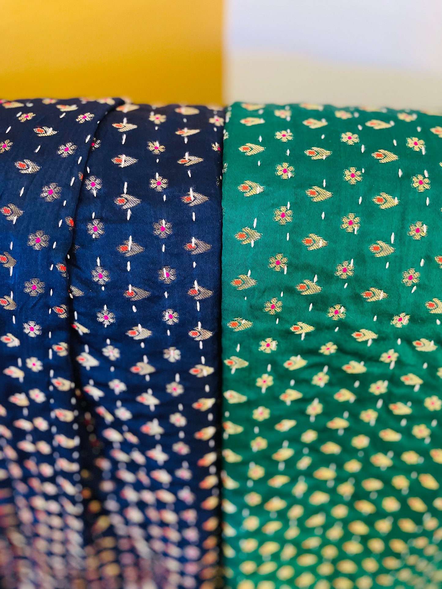 Flowers and Stars Silk Saree Throws