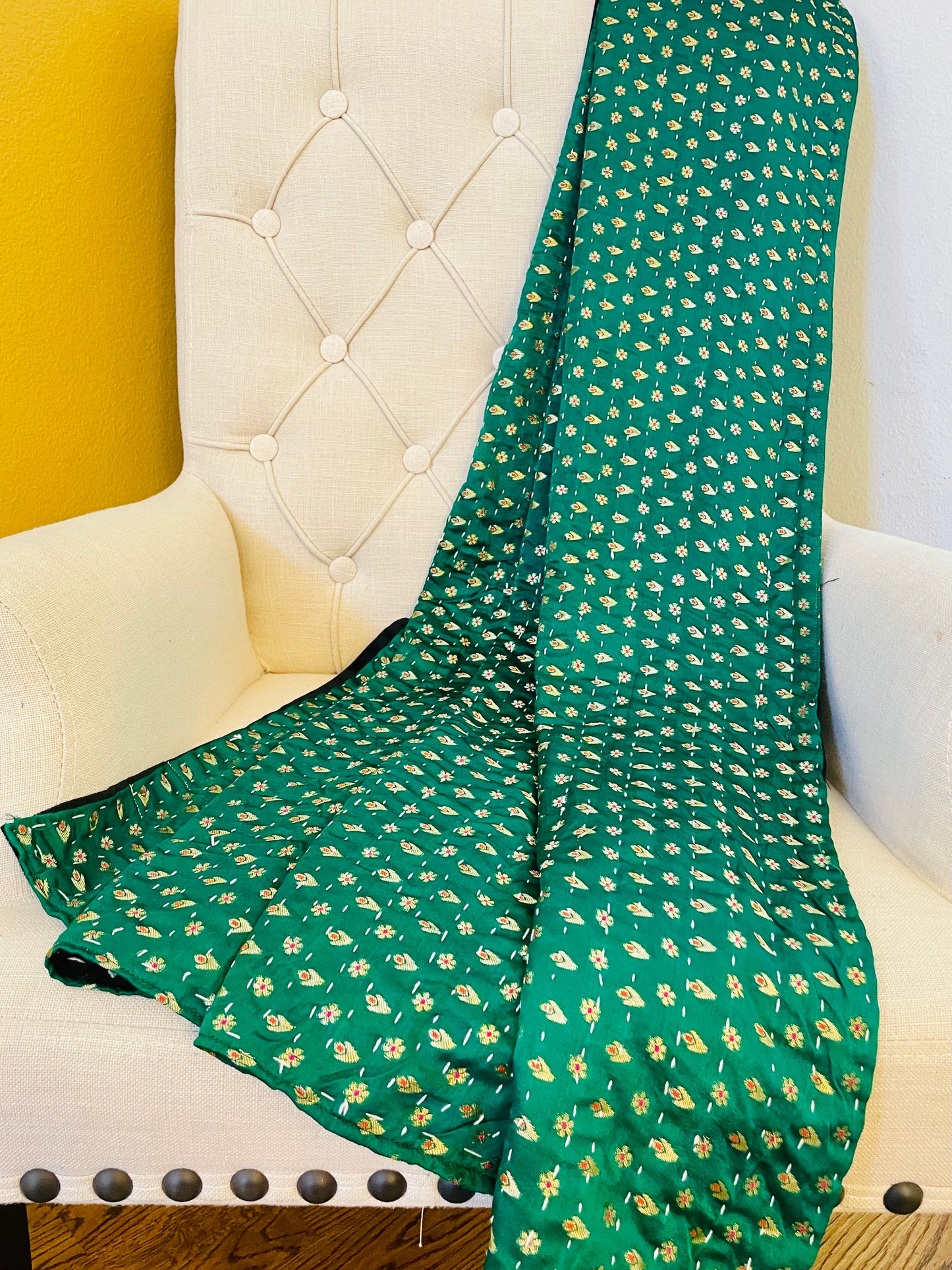 Flowers and Stars Silk Saree Throws