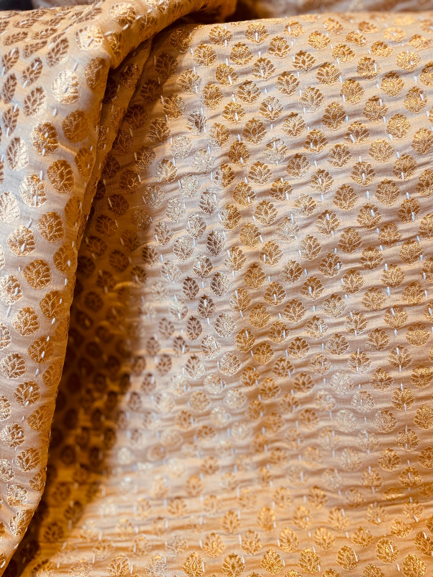 Golden Leaves Silk Saree Throws