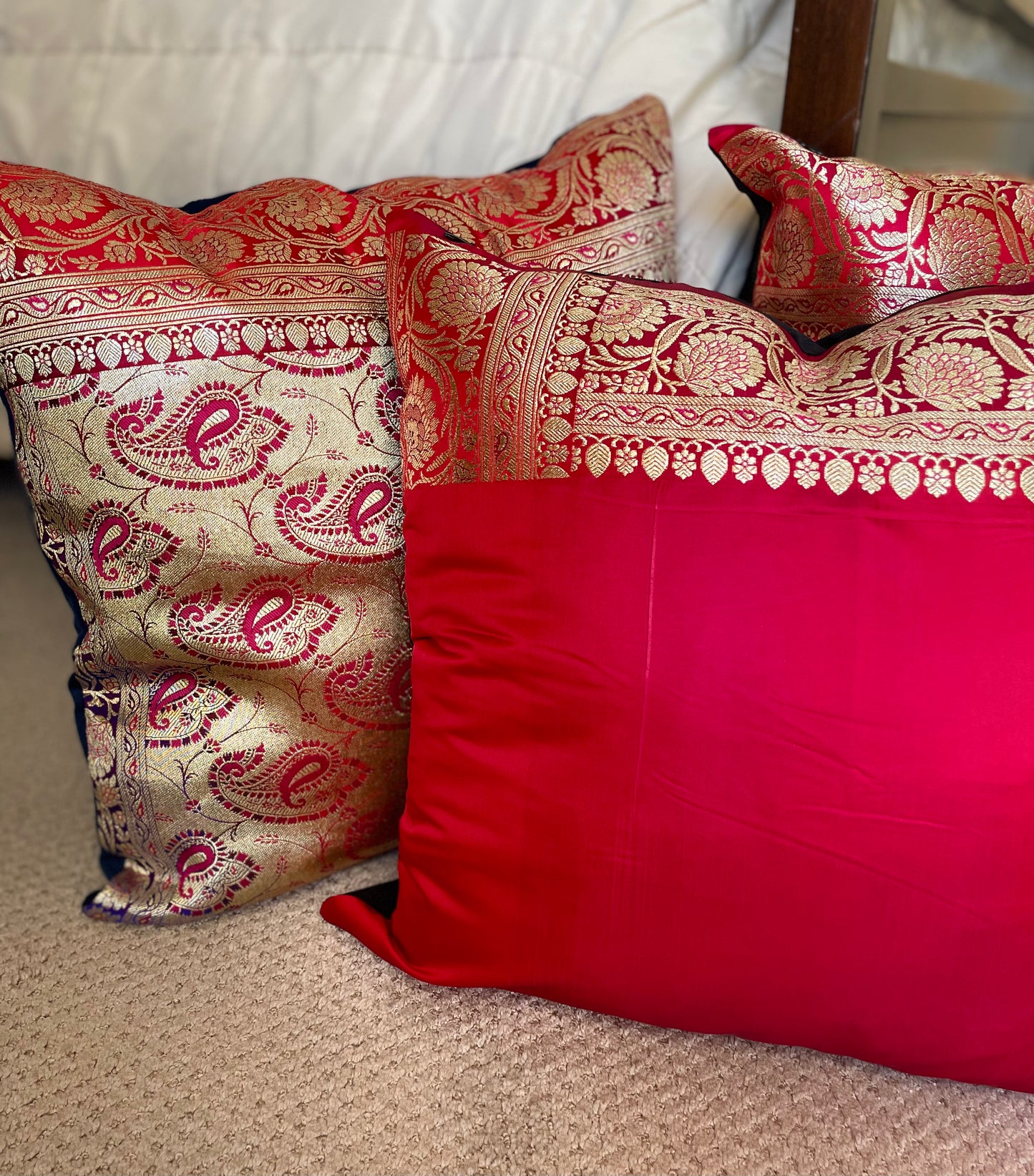 Royal Blue and Red Cushions