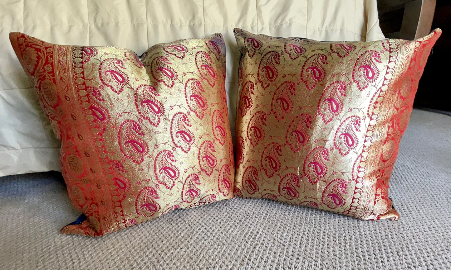 Royal Blue and Red Cushions