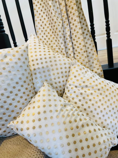 Golden Polka Dots Silk Saree Throw